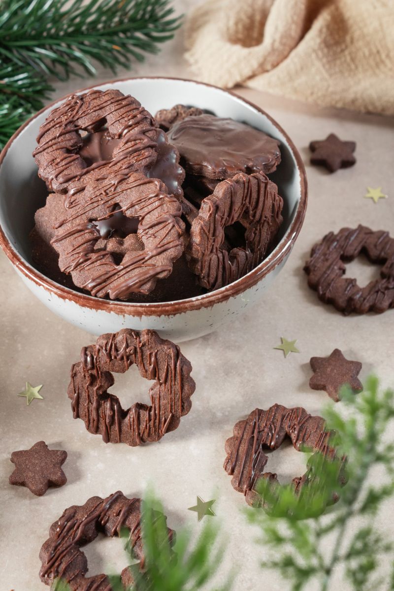 Einfache Schoko Plätzchen aus klassischem 1-2-3 Mürbeteig