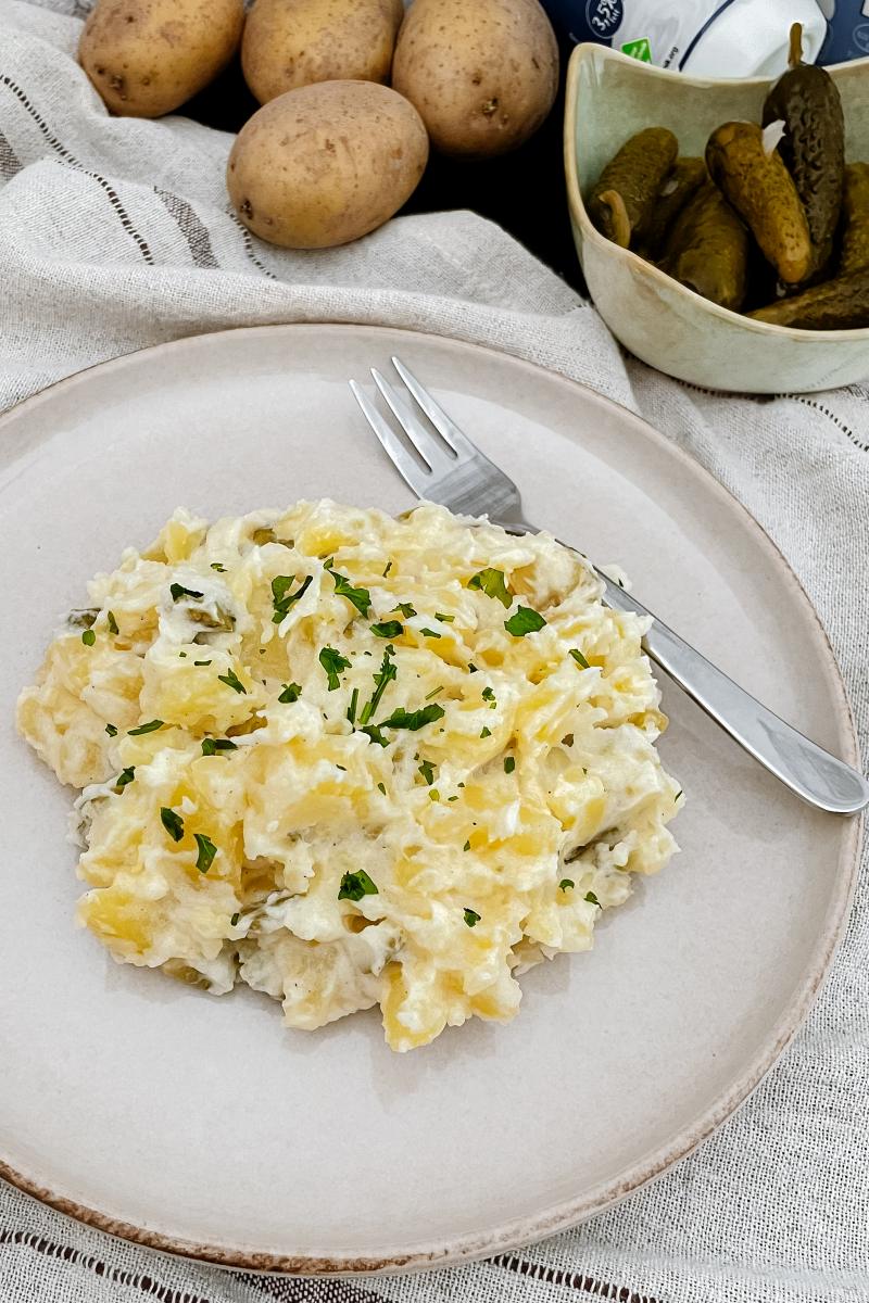 Einfacher Kartoffelsalat mit Mayonnaise (ohne Ei) ⎢ Rezept