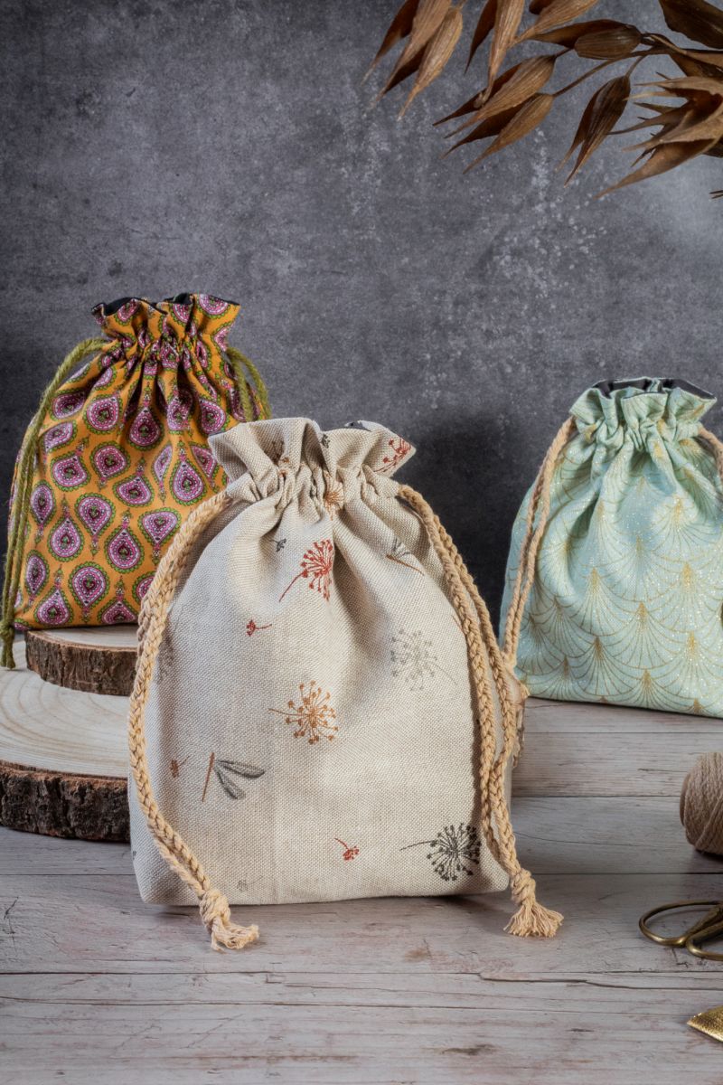 Geschenkebeutel nähen mit Tunnelzug und Boden