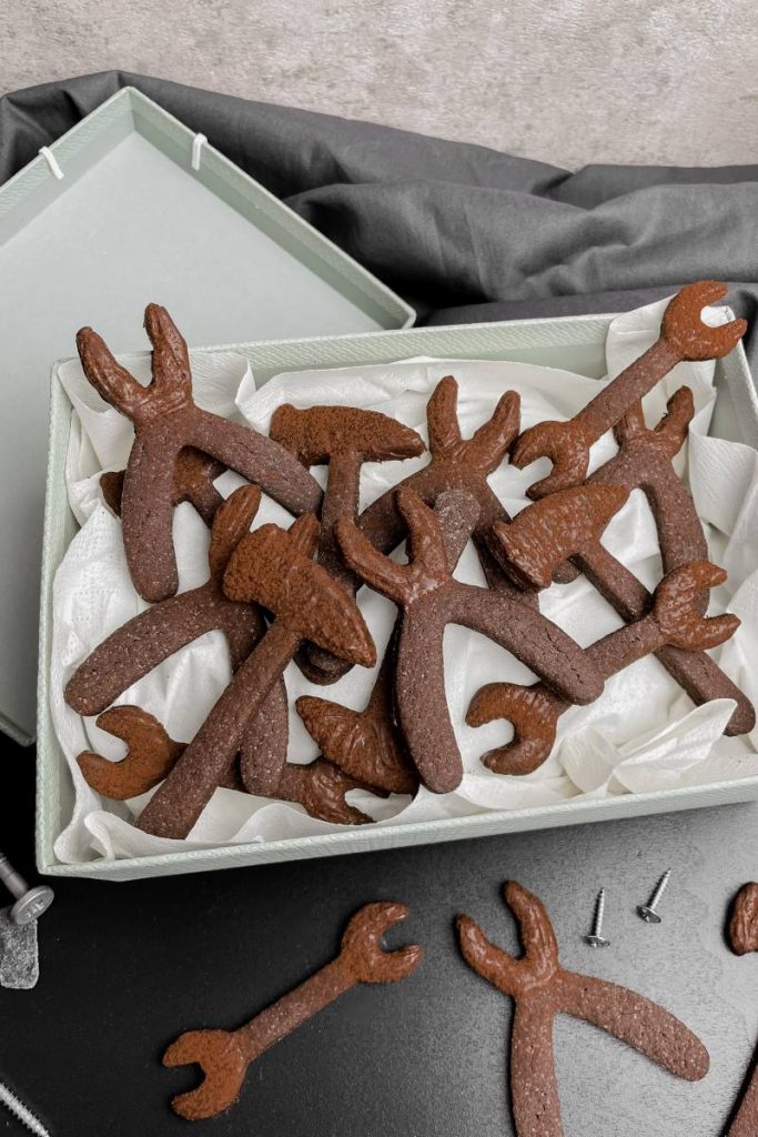 Schoko Handwerker-Kekse in einer Box