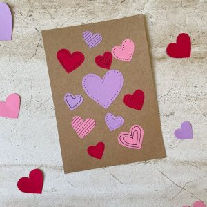 DIY Karte aus Papierherzen - Variante 3