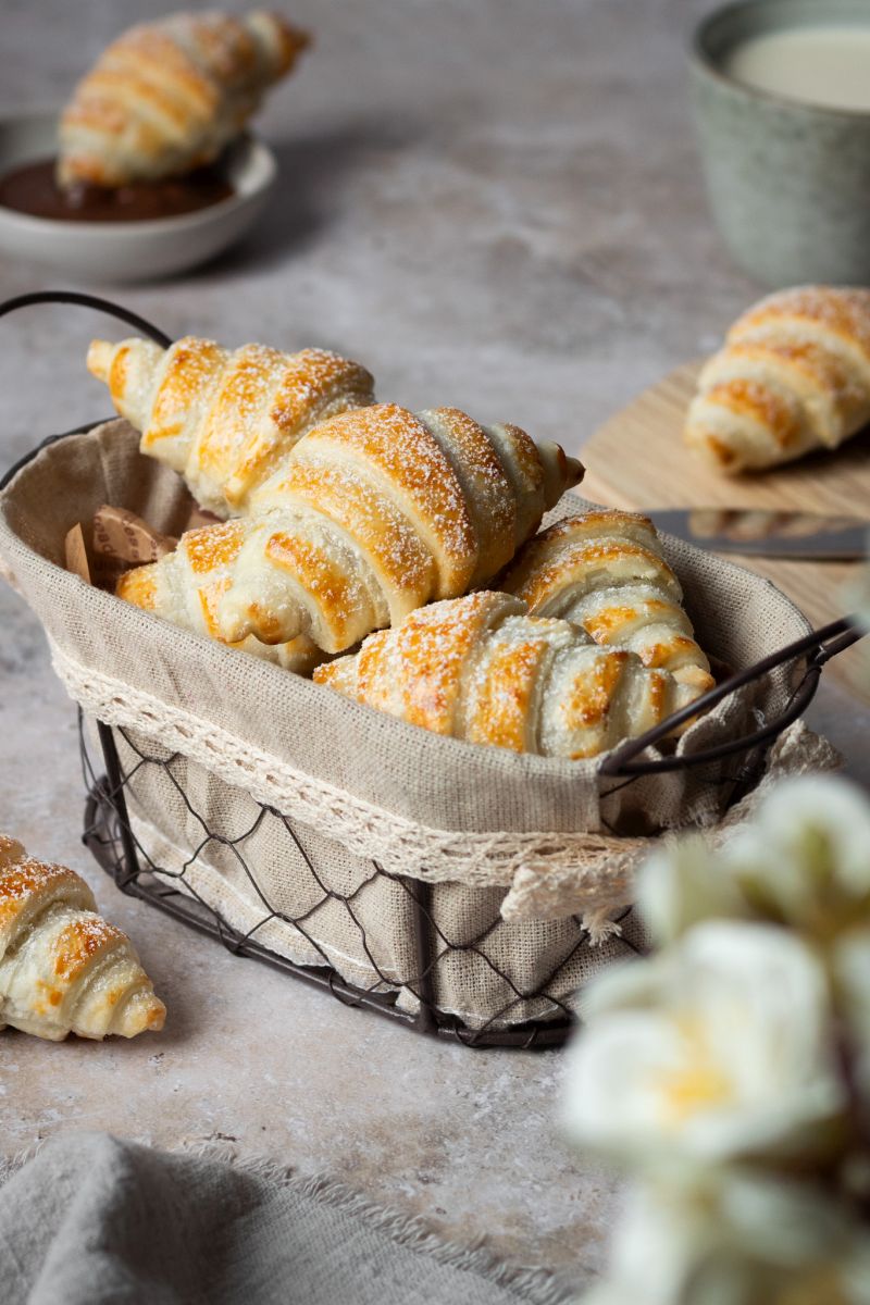 Mini Schoko Croissants aus Blätterteig