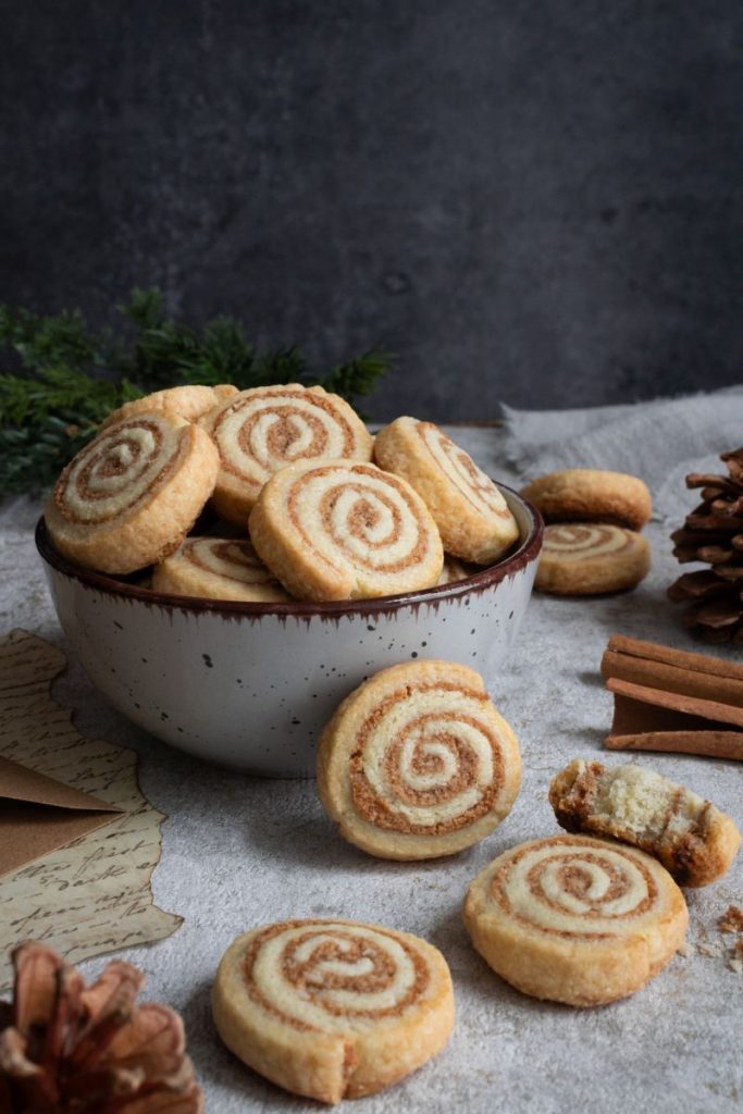 Zimtschnecken Plätzchen aus Mürbeteig
